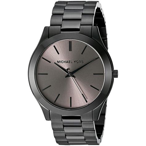 michael kors slim runway watch leather|Michael Kors men's watches black.